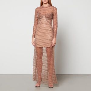 Self-Portrait Embellished Mesh Maxi Dress- TAGS ON. NEVER WORN.